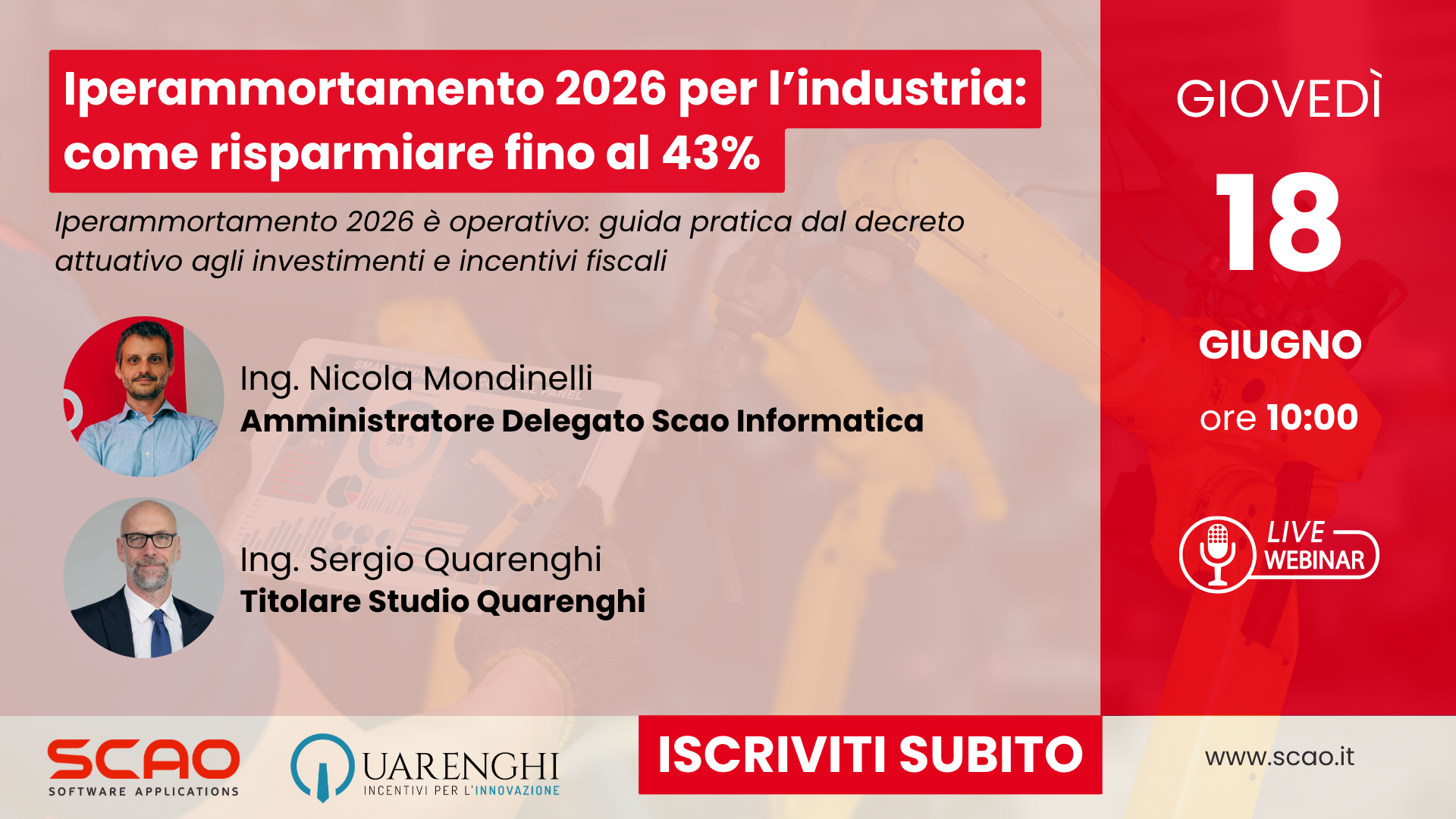 Webinar. Iperammortamento 2026: cos’è, come funziona e perché conviene agire subito